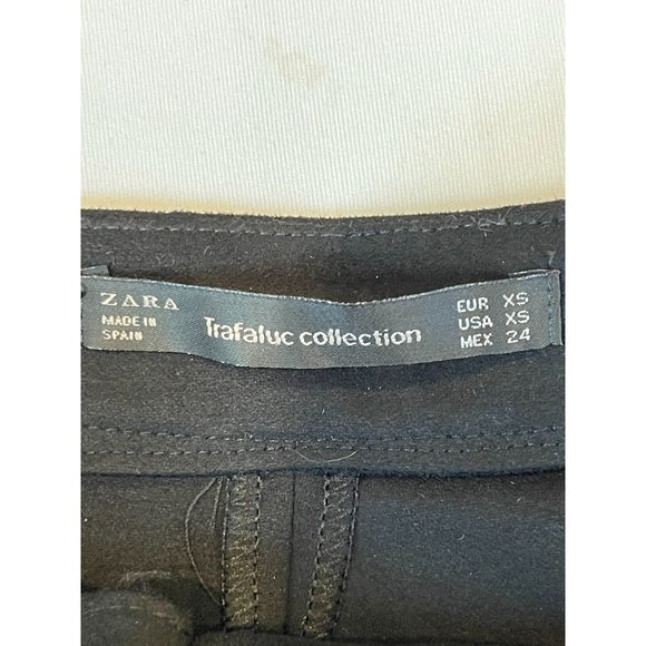 Zara Womens Fringe Shorts Mid Rise Front Lace Up Lightweight Black Size X Small - Picture 7 of 9